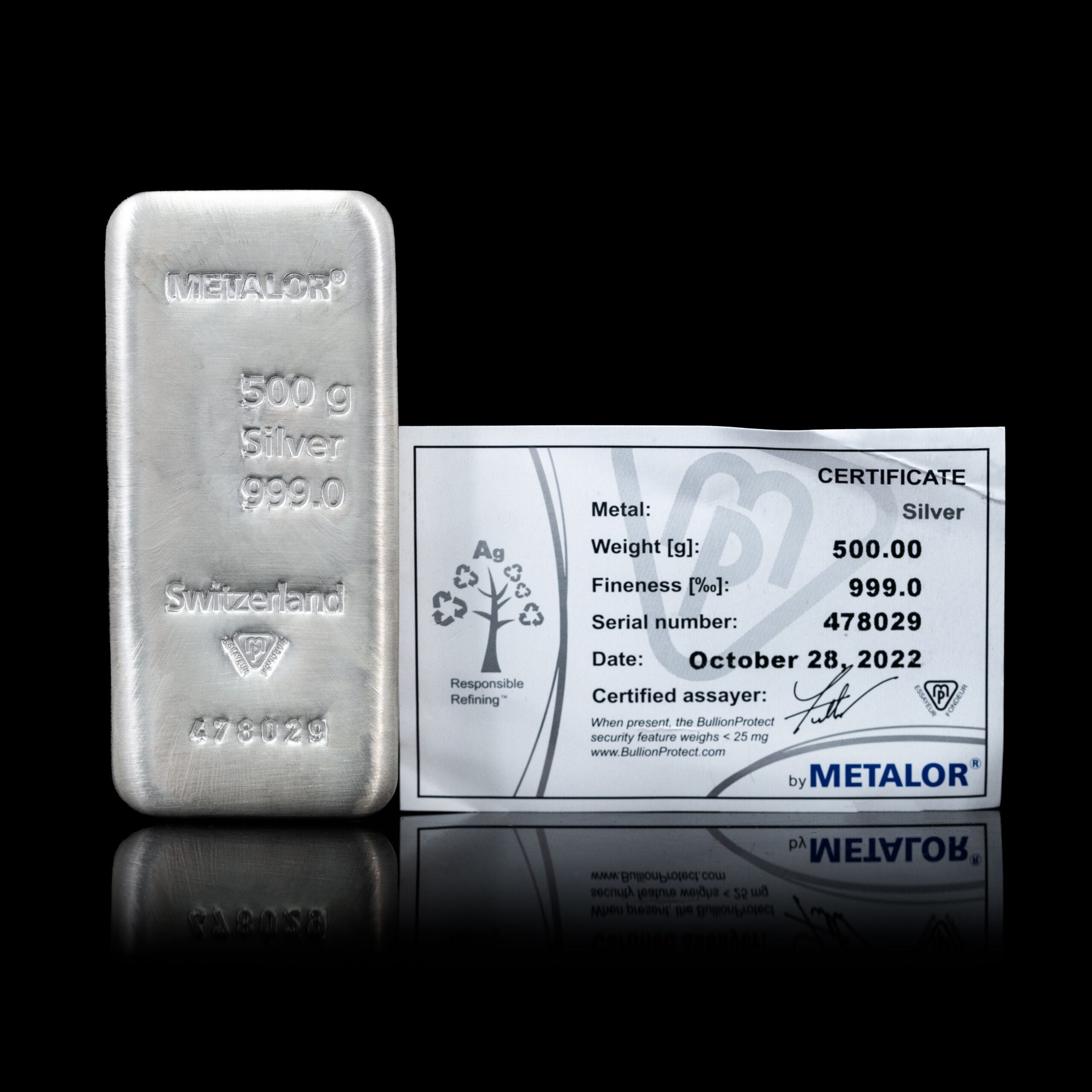 메탈로어 실버바 | 500g | 순도 999.0