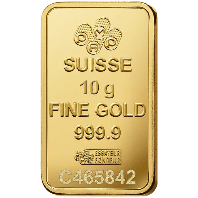 스위스 팜프 로즈 10g 골드바 | VAT 면세 | 스위스 보관